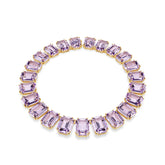 Millenia Tennis necklace, Octagon cut, Purple, Gold-tone plated